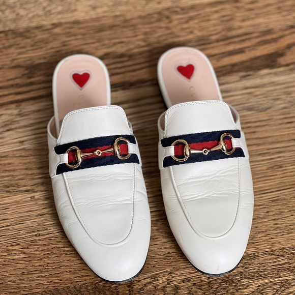 Gucci Women’s Princetown White Leather Slipper 35.5 - Picture 1 of 4